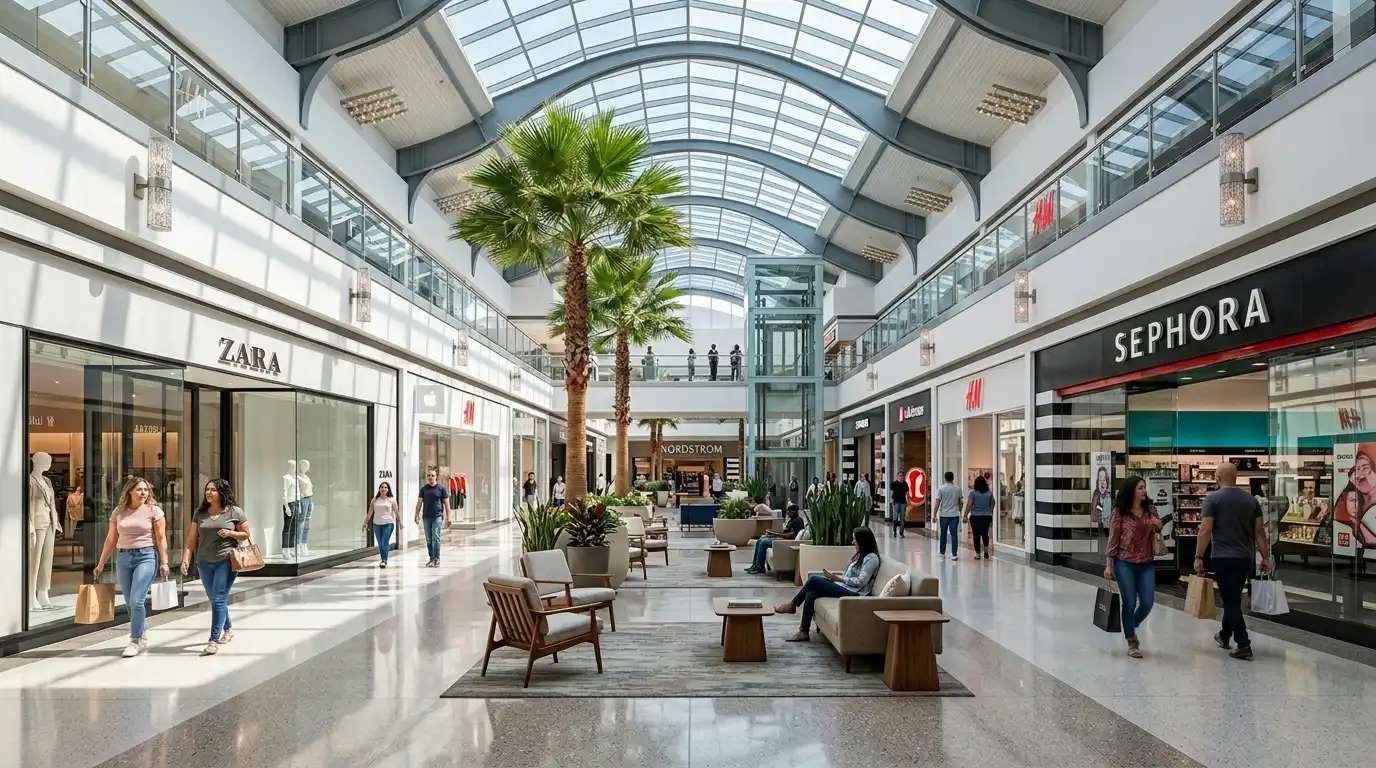 Modern shopping center interior