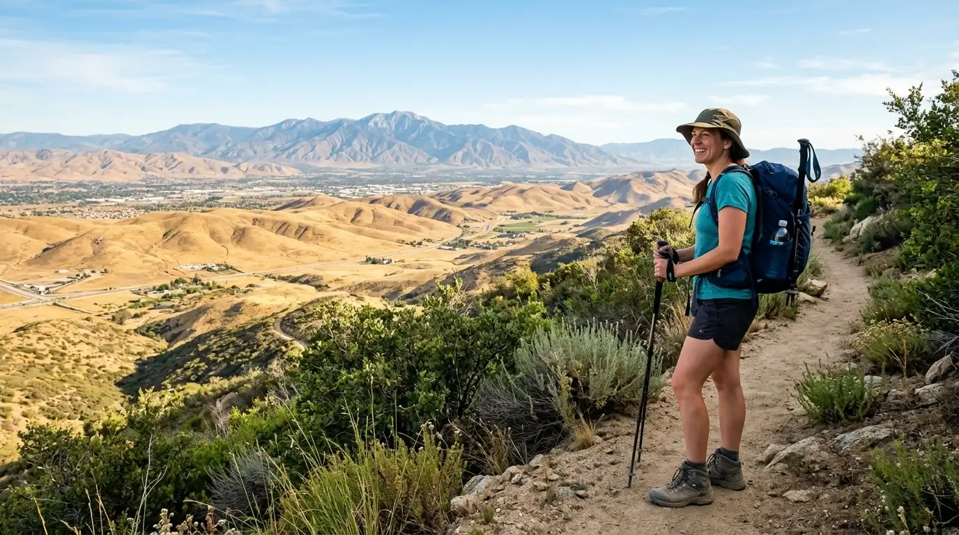 Hiker enjoying an outdoor trail
