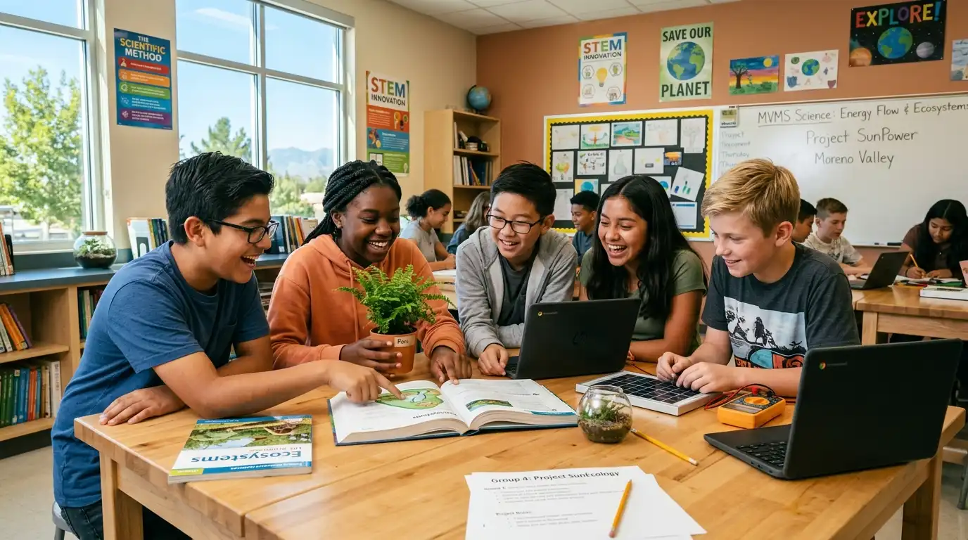 Students learning in a classroom